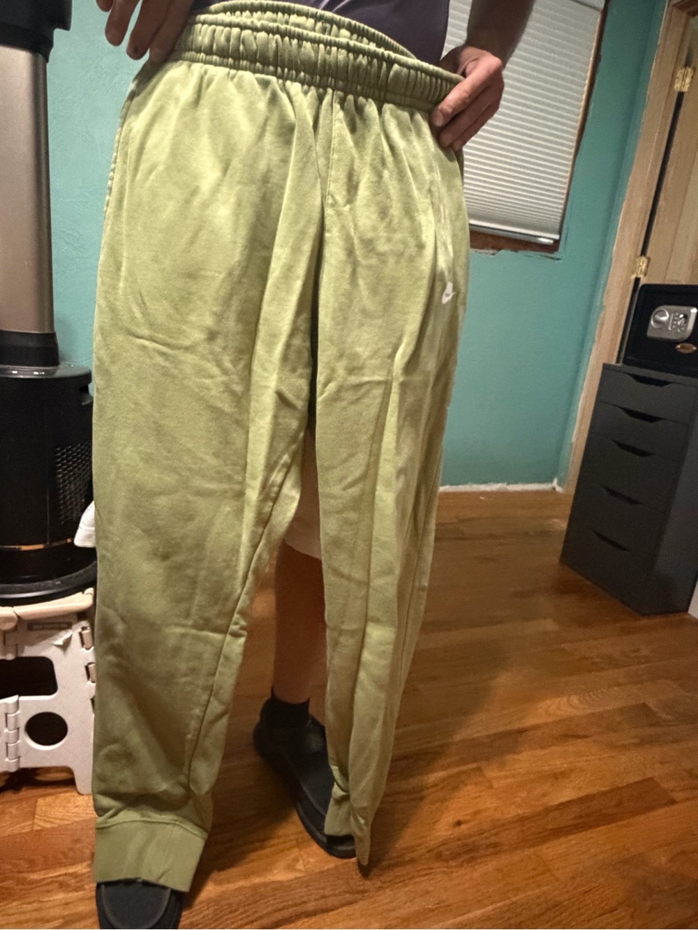 Nike Men's Olive Green Elastic Waist Joggers